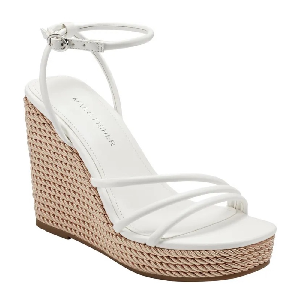 Marc Fisher White Wedge Sandal